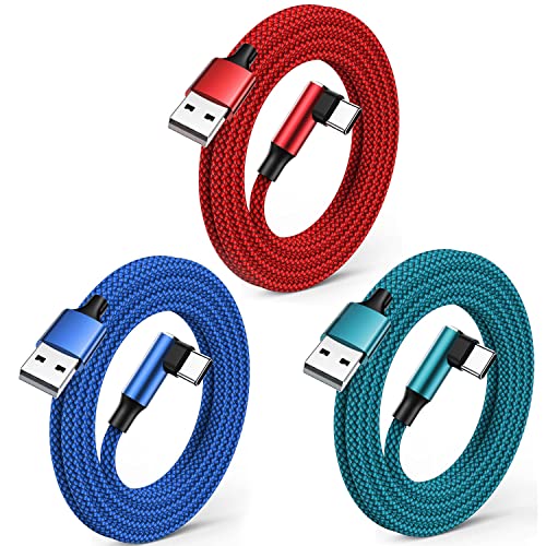 Câble USB C Charge Rapide Cable USB C Type C Charge Rapide Nylon Tressé Câble Durable à Angle Droit Chargeur pour Samsung Galaxy s21/s20/s10/s9/s8, Huawei P30/P20,Sony,Xiaomi et Plus(3Pack 6FT/1.8M) Fiche Technique et Prix au Maroc