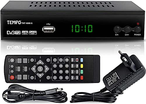 Tempo 4000 Decodeur TNT HD pour TV / FULL HD Decodeurs TNT Peritel / HDMI Décodeur, Demodulateur, Recepteur, Boitier, Adaptateur HEVC, Tuner, Noir, tmp4000 Fiche Technique et Prix au Maroc