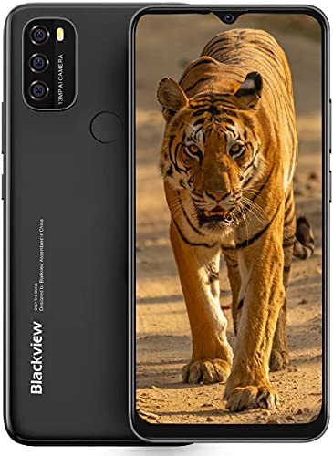 Blackview A70 Android 11 Téléphone Portable, Ecran HD+ 6,5’’, 8,3mm Mince&Léger, Batterie Massif 5380mAh, Octa Core 3Go 32Go, 13MP+5MP, Smartphone Debloqué Dual SIM 4G, Empreintes Digitales Noir Fiche Technique et Prix au Maroc