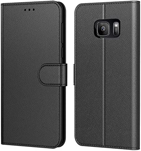 Tenphone Etui Coque pour Samsung Galaxy S7, Protection Housse en Cuir PU Portefeuille Livre,[Emplacements Cartes],[Fonction Support],[Languette Magnétique] pour (Galaxy S7 (5,1 Pouces), Noir) Fiche Technique et Prix au Maroc