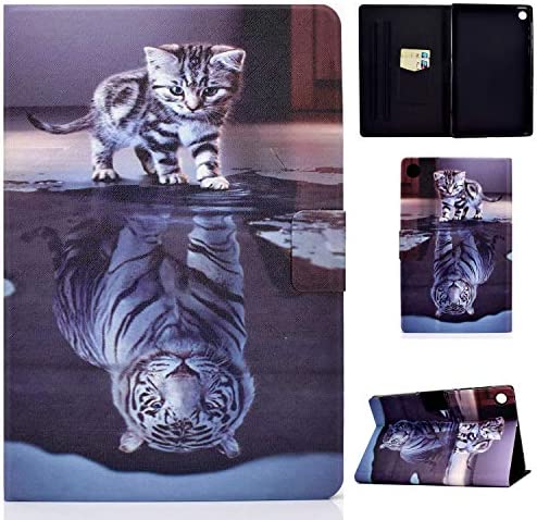 Succtop Coque Huawei MatePad T10S 10,1 Pouces / T10 9,7 Pouces 2020, Housse de Protection Huawei T10S 10,1 2020 Tablette Portable Multifonction Debout Étui Huawei T10 9,7 2020,Chat et Tigre Fiche Technique et Prix au Maroc