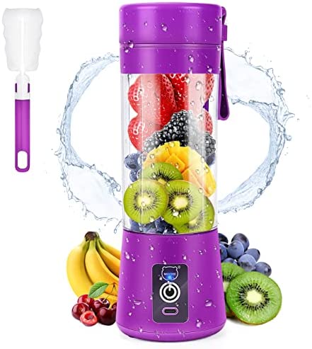 MIAOKE Mixeur portable pour smoothie, mixeur personnel avec 6 lames en 3D, presse-agrumes rechargeable par USB, pour maison, bureau, extérieur (Violet foncé) Fiche Technique et Prix au Maroc