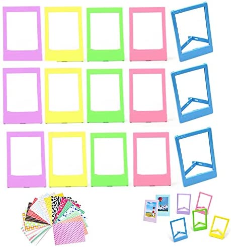15pcs Polaroid Mini Cadre Photo+ 40pcs Autocollants d'album Photo 8.9 * 5.7 cm Mini Cadre Photo Set d'accessoires coloré pour Mini Appareil Photo Compatible avec Instax Mini 11/Mini 9usww Fiche Technique et Prix au Maroc
