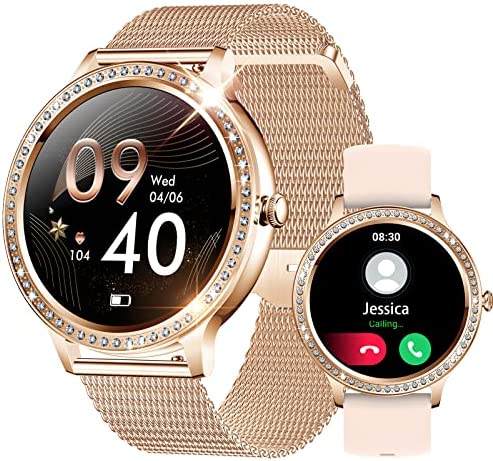 Montre Connectée Femme avec Appel Bluetooth Smartwatch à la Mode avec Fonction Féminine Moniteur de Sommeil Fréquence Cardiaque Podometre Montre Compatible Samsung Huawei Xiaomi Fiche Technique et Prix au Maroc