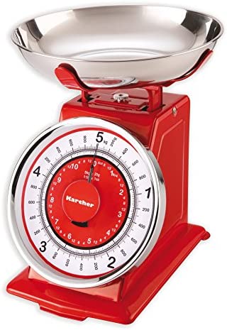Karcher balance de cuisine mécanique - design rétro - max. 5 kg - rouge Fiche Technique et Prix au Maroc