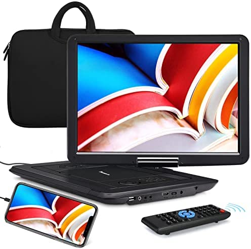 NAVISKAUTO 17,5'Lecteur DVD Portable Voiture, supporte HDMI Input, 1080P Vidéo Full HD, AV in/Out, Lecteur DVD Portable avec Sacoche de Transport Grand Ecran pour Enfant Fiche Technique et Prix au Maroc