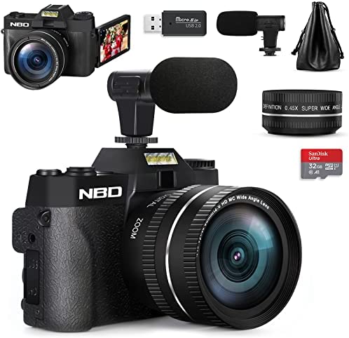 NBD Appareil Photo numérique 4K，Appareil Photo Compact 48MP,Caméscope autofocus pour Photographie, Caméra vidéo avec Connexion Wi-FI, écran LCD 3 Pouces, Objectif Grand Angle, Zoom numérique 16 x Fiche Technique et Prix au Maroc