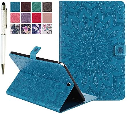 MiusiCase Coque pour Samsung Galaxy Tab A 9.7 SM-T550 Housse Etui,Flowers Relief Motif PU Cuir Flip Smart Case Cover pour Samsung Galaxy Tab A 9.7 SM-T550 / SM-P550.(Sunflower Blue) Fiche Technique et Prix au Maroc