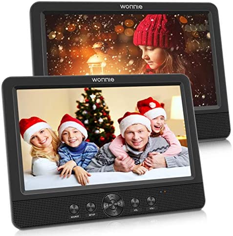 WONNIE 2023 Lecteur DVD Portable Voiture 2 Ecrans Enfants Vidéo avec Appuie-tête de 10,5 Pouces Compatible USB SD MMC 5 Heures pour Un Long Voyage(Deux Lecteur DVD) Fiche Technique et Prix au Maroc