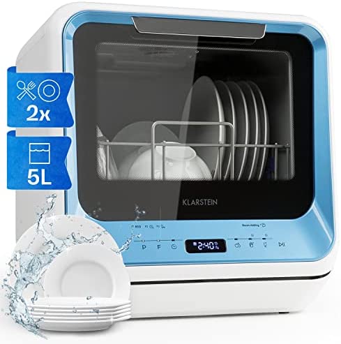 Klarstein Mini Lave Vaisselle de 2 Couvert, Lave-vaisselles Silencieux, 7 Programmes de Lavage, Petit Lave-vaisselle de Table Compact, Lave vaisselle Portable, Facile à Installer pour Maison, Bureau Fiche Technique et Prix au Maroc