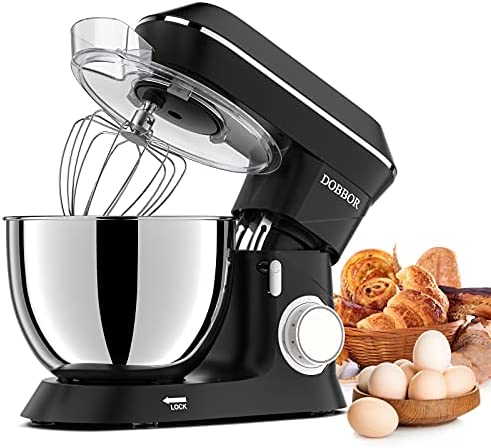 9.5L Robot Pâtissier , DOBBOR 1500W Robot Batteur Patisserie avec Fouet, Batteur, Crochet, Bol d'Acier Inoxydable, 7 Vitesses Faible Bruit Patisserie Électrique, Compatible Lave-vaisselle (Noir) Fiche Technique et Prix au Maroc