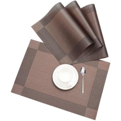 6 Pcs Sets de Table Anti-Glissant en PVC Napperon Lavables
 Fiche Technique et Prix au Maroc