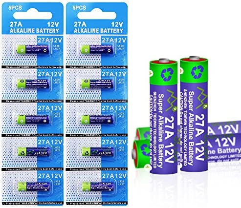 Alkaline 27A MN27 Batterie 12 V sans Mercure, 10 pièces en Pack Multi-économie (27A V27A L27A WE27A L828) conçue pour Les télécommandes, Cloches et systèmes de sécurité Fiche Technique et Prix au Maroc