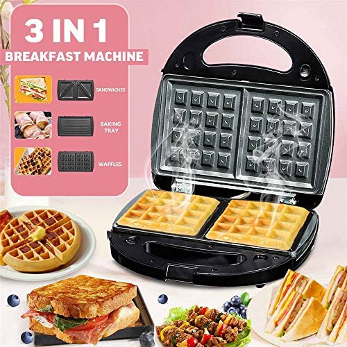 2-In-1 Appareil à croque Grille-Pain Sandwich And Grill 2 Tranches Panini Avec Plaques Anti-Adhésives Pour Santé Griller Waffle Crêpes Machine Cuisson Fiche Technique et Prix au Maroc