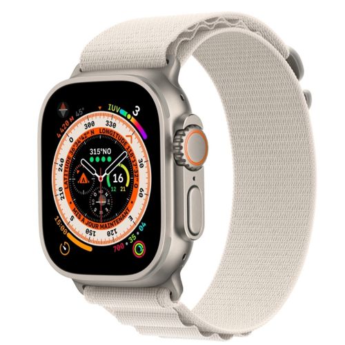 Apple Watch Ultra GPS + Cellular Titanium Trail Loop 49 mm - S/M - New
 Fiche Technique et Prix au Maroc