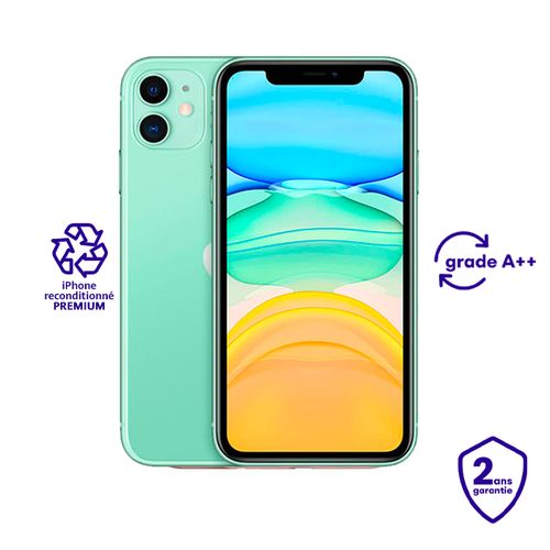 Apple iPhone 11 - 6.1"- 4Go RAM + 64Go ROM - Dark green - Reconditionné
 Fiche Technique et Prix au Maroc