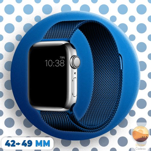 Bracelet Remplacement  Acier pour Apple Watch 42 a 49mm Serie 8 7 6 5 4 3 2 SE ultra blue sticker
 Fiche Technique et Prix au Maroc