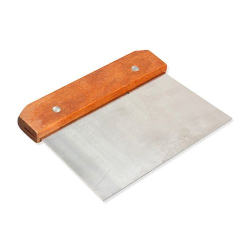 Grattoir à pâte en acier inoxydable avec manche en bois // Spatule coupe en inox pour patisserie- Crème et chocolat 15 x 11cm
 Fiche Technique et Prix au Maroc