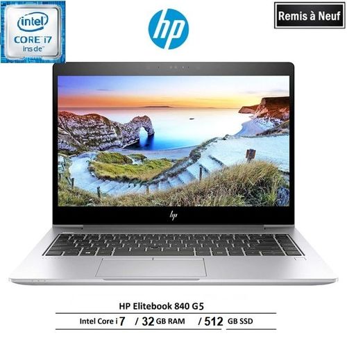 Hp ELITEBOOK 840 G5 CORE i7 8ÉME GÉN 32Go  512 Go SSD -Remis à neuf
 Fiche Technique et Prix au Maroc