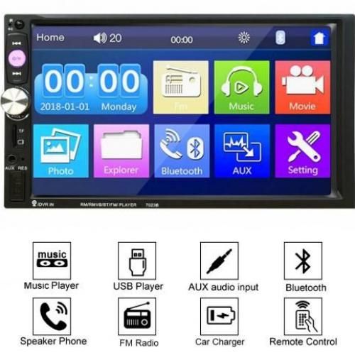 Imars 7 inch Universal Car Radio Receiver MP5 Player, Support FM & Bluetooth
 Fiche Technique et Prix au Maroc