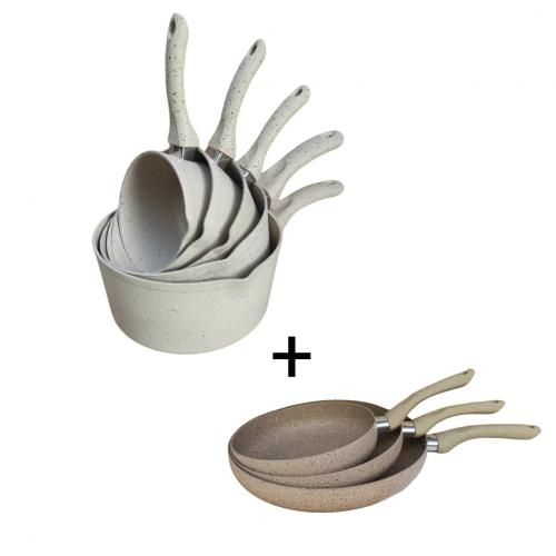 Kenz 5 Casserole En Granit 12/14/16/18/20CM+3 Poêle En Granit 20cm,24cm,28cm jaune
 Fiche Technique et Prix au Maroc