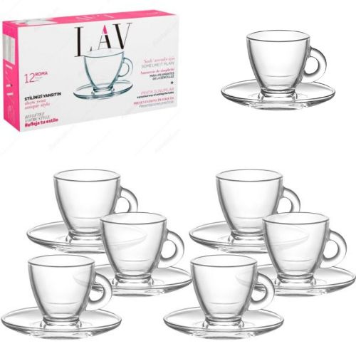 Lav ensemble et Set tasses café de 6 Verres et 6 assiettes pour Café nespresso
 Fiche Technique et Prix au Maroc