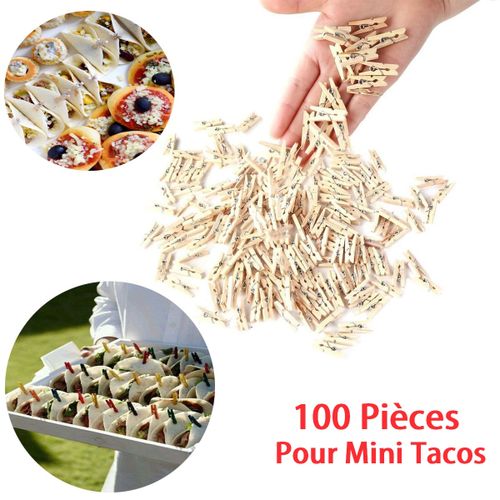 Mini épingles de cuisson, Pinces pour mini tacos, Décoration de Buffet & table
 Fiche Technique et Prix au Maroc