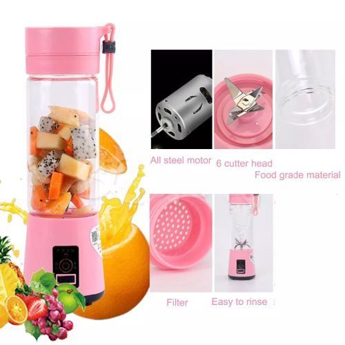 Mixeur portable rechargeable 380 ml Mélangeur Jus Fruit,
 Fiche Technique et Prix au Maroc