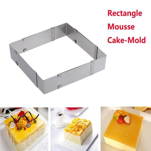 Moule à gâteau réglable en acier inoxydable Carré & rectangulaire Hauteur 6 cm
 Fiche Technique et Prix au Maroc