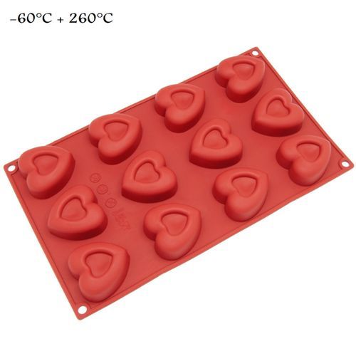 Moule à gâteaux en silicone forme cœur valable sur four ou congélateur
 Fiche Technique et Prix au Maroc