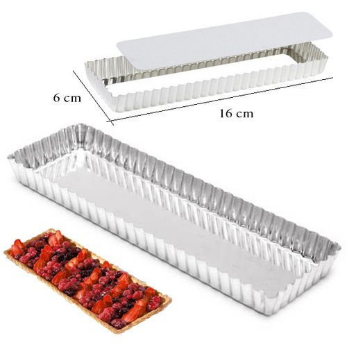 Moule à tarte rectangulaire antiadhésif fond démontable 16 x 6 cm Moule à gâteau
 Fiche Technique et Prix au Maroc
