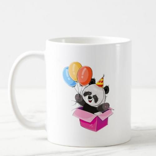 Mug Ours panda mignon avec des ballons et une boîte cadeau
 Fiche Technique et Prix au Maroc