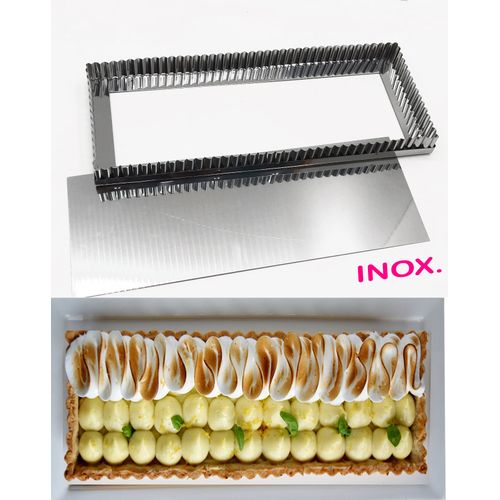 Nouveau Moule à gâteau rectangulaire en acier inoxydable amovible
 Fiche Technique et Prix au Maroc