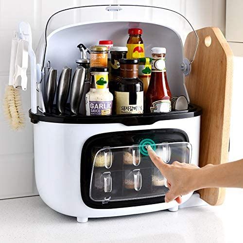 Porte-épices de cuisine avec porte-couteau à baguettes et 6 boîtes à épices
 Fiche Technique et Prix au Maroc