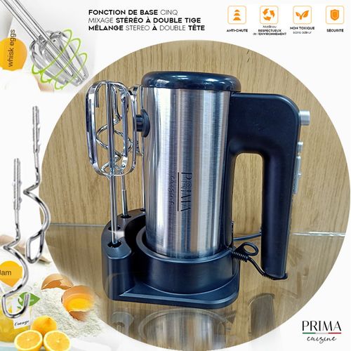 Prima Batteur Mixeur Mélangeur Millennium 5 Vitesses 2 Fouets et 2 Crochets Pas Cher
 Fiche Technique et Prix au Maroc