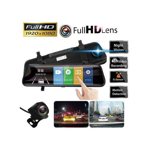 Rétroviseur Voiture avec écran tactile caméra double HD 1080p DVR WIFI + Caméra arrière
 Fiche Technique et Prix au Maroc