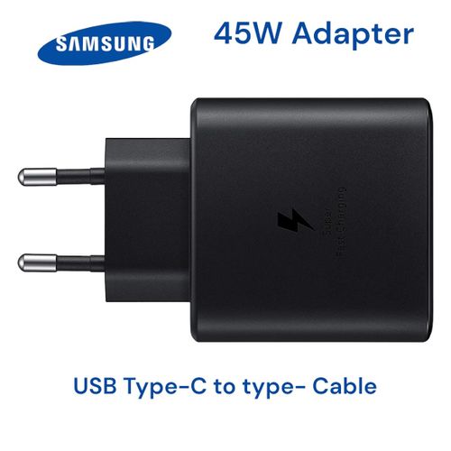 Samsung Chargeur Super rapide 45W PD - Câble type C
 Fiche Technique et Prix au Maroc