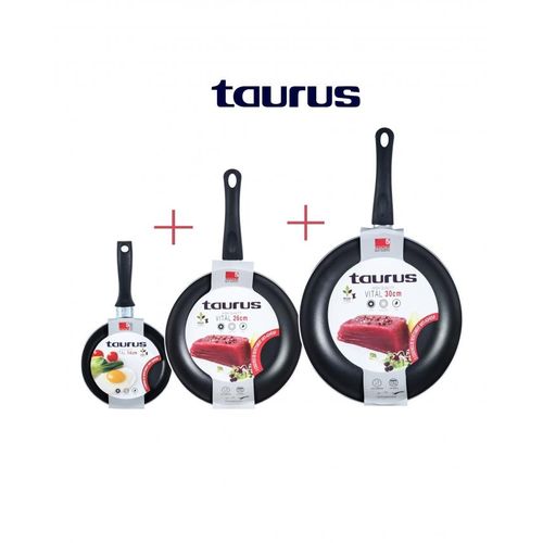 Taurus Lot 3 poêles rouge VITAL Anti-Adhésive 30 cm+26cm+14Cm
 Fiche Technique et Prix au Maroc