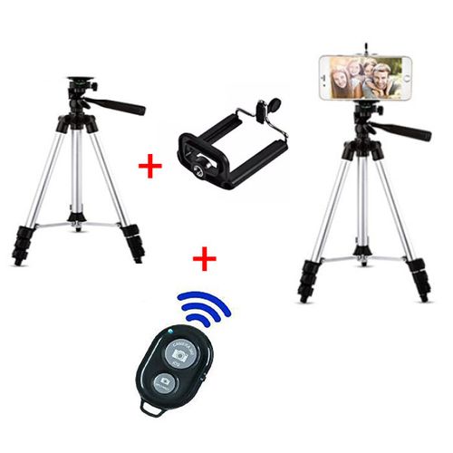 Trépied Support Télescopique en aluminium Pour Appareil Photo 102 cm Avec sacoche de protection et Mount pour smartphone , Tripod Gris + Télécommande Gratuit 
 Fiche Technique et Prix au Maroc