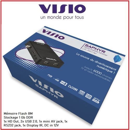 Visio Récepteur Numérique support 3G/4G et wifi RJ45 - Rapide système SAPHYR
 Fiche Technique et Prix au Maroc