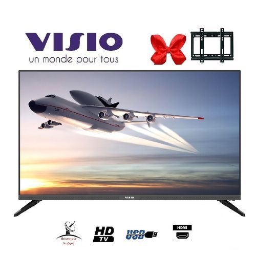 Visio TV 32" Pouces HD Led Récepteur intégré + Support Mural Cadeau - Garantie 1 AN
 Fiche Technique et Prix au Maroc