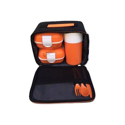 sac à repas isotherme ,porte manger avec boite et bouteille isotherme - Orange
 Fiche Technique et Prix au Maroc
