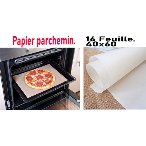 16 Feuille, Papier parchemin Non Blanchi Anti-adhésif pour Cuisine Papier de Cuisson de Cuisine Papier de Cuisson Cookie Papier Cire Idéal pour la Cuisson, Blanc, 40x60
 Fiche Technique et Prix au Maroc