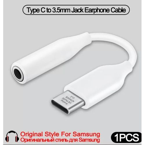 adaptateur type C à 3.5mm Jack Écouteur Audio pour Samsung/Xiaomi
 Fiche Technique et Prix au Maroc