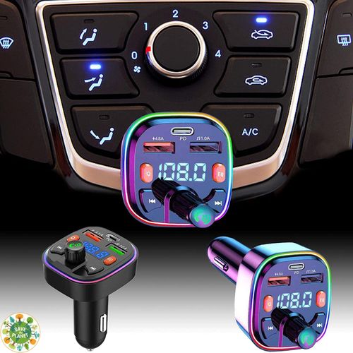 7 Colors LED Lights Car Handfree FM Transmitter Bluetooth 5.0 PD Type C avec sticker
 Fiche Technique et Prix au Maroc