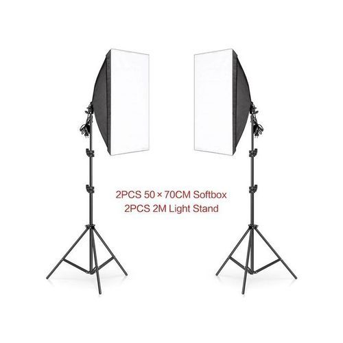 2 softbox studio 50x70 + tripied 200cm
 Fiche Technique et Prix au Maroc