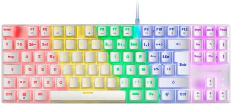 Mars Gaming MK80 Blanc, Clavier Gaming Mécanique TKL FRGB, Antighosting, Switch Mécanique Rouge, Langue Français Fiche Technique et Prix au Maroc