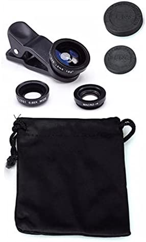 3in1 Objectifs Compatible avec Huawei Honor 10 Smartphone Lentilles Fisheye (180°) Macro Grand Angle (0.67x) Caméra Objectifs Professionnel Noir 1x K-S-Trade Fiche Technique et Prix au Maroc