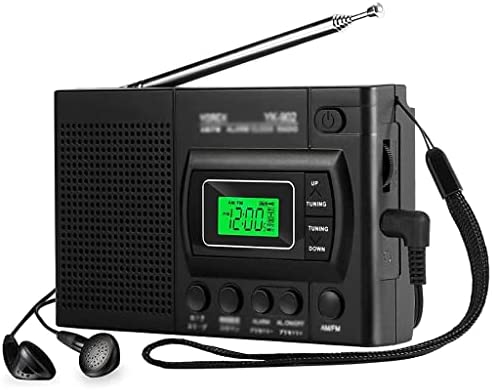 Radio à remontage Portable multifonctionnelle, Radio Portable AM/FM à Ondes Courtes avec Fonction de minuterie de Mise en Veille et de réveil, radios à Piles, 12/24H Fiche Technique et Prix au Maroc