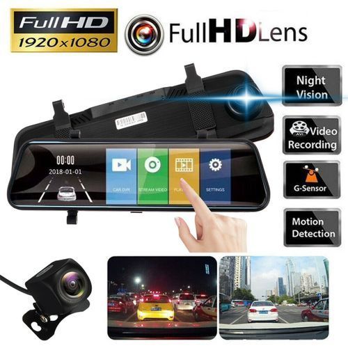 Rétroviseur Voiture avec écran tactile caméra double HD 1080p DVR WIFI + Caméra arrière
 Fiche Technique et Prix au Maroc